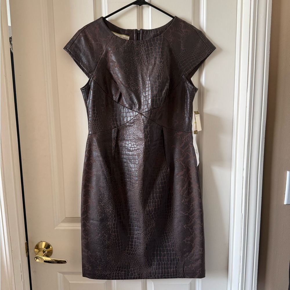 Morgan McFeeters Dark Brown Crocodile Mini Dress